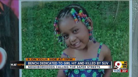 Bench dedicated to girl struck and killed near zoo