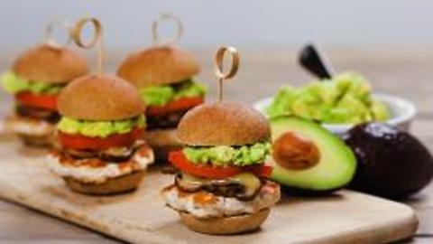 Turkey Sliders with Avocado, Mushrooms, and Swiss Cheese