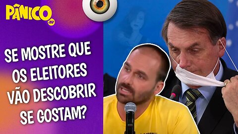 VIRA VOTO DE BOLSONARO PRO 2º TURNO É TIRAR A MÁSCARA QUE COBRE SUA RAIZ? Eduardo Bolsonaro avalia