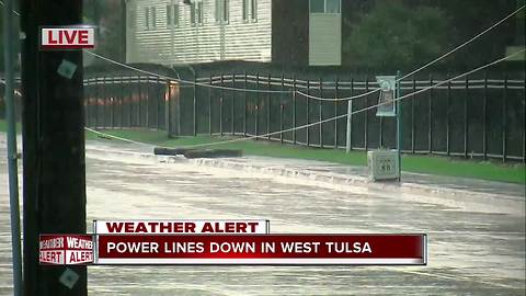 Power lines down in west Tulsa