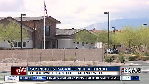 Suspicious package reported at Las Vegas police Enterprise Area Command