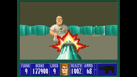 Wolfenstein 3D, DOS, 1992 - 100% Complete, Episode 2 Floor 9