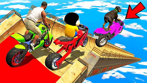 GTA 5 MEGA RAMP | BIKE STUNT RAMP | PAPIGAME