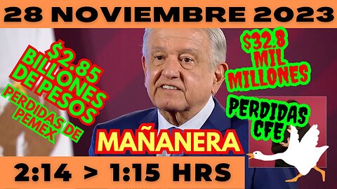 💩🐣👶 AMLITO | Mañanera *Martes 28 de noviembre 2023* | El gansito veloz 2:54 a 1:23.