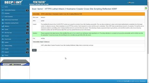 SecPoint Penetrator Detailed Vulnerability Output