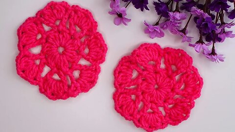 Wow 🥰 Super easy, very useful crochet beautiful motif crochet coaster ✔ supla bardak altlığı yapımı