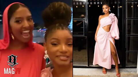 Halle Bailey Meets Kobe Bryant's Daughter Natalia At The CFDA Fashion Awards! 😊