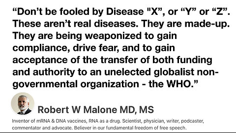 Disease X and Fear Mongering - by Dr. Robert W Malone