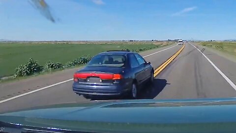 Careless Driver Crossing Double Line 2021.03.06 — ISLETON, CA