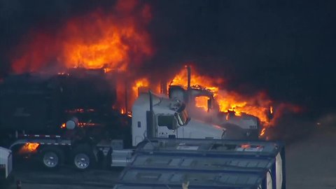 Chopper video shows large diesel fire at Weld Co. oil and gas site