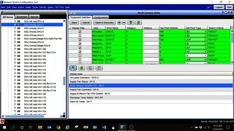 Metasys MUI Equipment Deffinitions