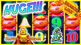 HUGE WIN DOUBLE SESSION! SO MUCH ACTION!!! Dragon Link Happy and Prosperous Slot