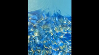 "Dipping Blues #1" - Paint Pouring Tutorial - Abstract Art