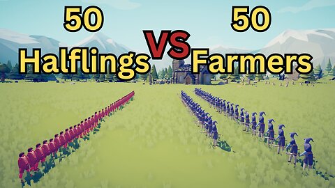 50 Halflings Versus 50 Farmers || Totally Accurate Battle Simulator