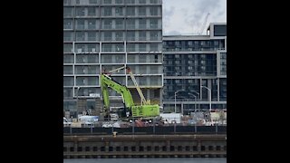 Excavator in action