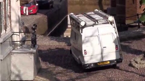 Mercedes repairs van at Miniature City Madurodam Holland