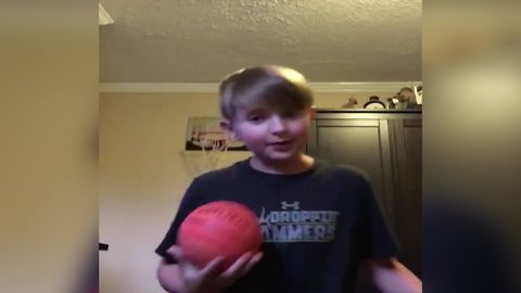 Dad Scares Boy While He’s Filming Basketball Tutorial