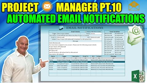 How To Create Automated Email Notifications For Your Projects [Excel Project Manager Pt 10 - Final]