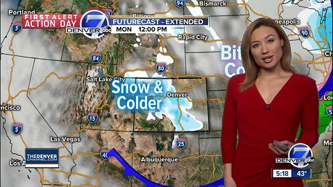 Mild Sunday, then snow and cold temperatures move in!