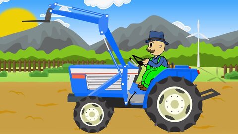 Farm work - Combine Harvester and Tractor They work hard - Fairy tale about Farmers - Bazylland