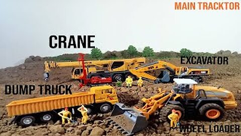 Excavator overturned