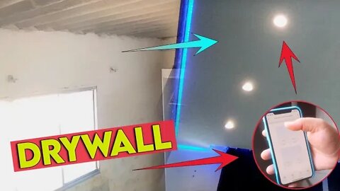 Forro #Drywall em telhado - Decoração com #iluminação automatizada!