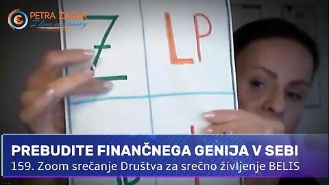 PREBUDITE FINANČENGA GENIJA V SEBI - Petra Žagar, gostja na 158. Zoom srečanju članov Društva Belis