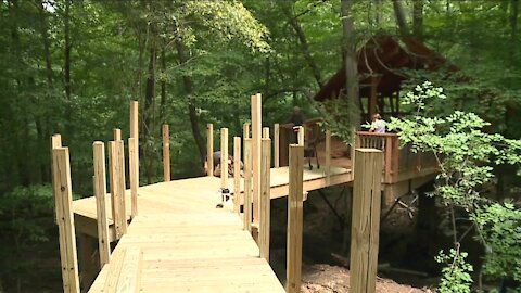 Treetop classroom under construction at Ohio Bird Sanctuary