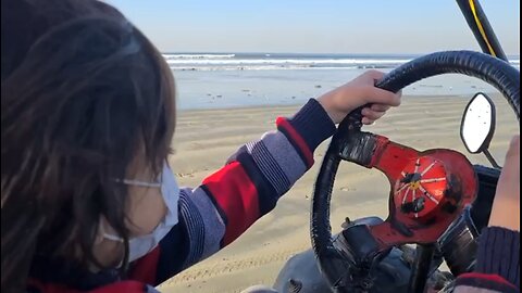 My baby is having fun on the beach 🏖️