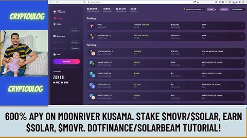 600% APY On MoonRiver Kusama. Stake $MOVR/$SOLAR, Earn $SOLAR, $MOVR. DOTFinance/Solarbeam Tutorial!