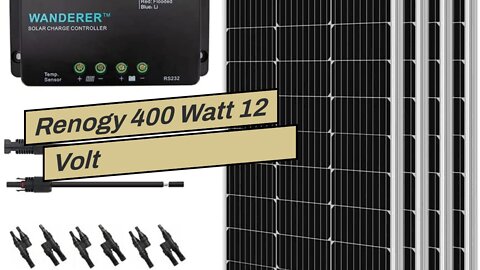 Renogy 400 Watt 12 Volt Monocrystalline Starter Kit with 4 pcs 100W Monocrystalline Solar Panel...