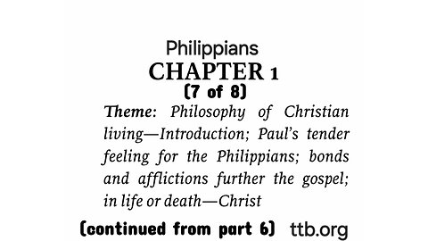 Philippians Chapter 1 (Bible Study) (7 of 8)