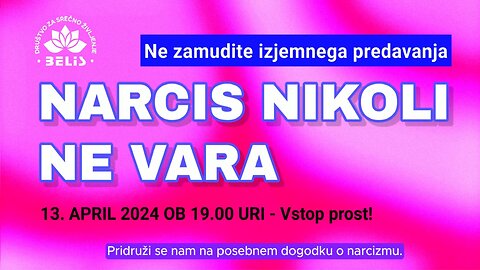 NARCIS NIKOLI NE VARA - Mag. Aleksandra Bohorč