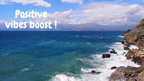 Positive vibes boost sea waves, seagulls and birds in the background !