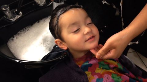 Cute Kid Enjoys A Spa Day