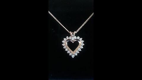 1 Carat Diamonds (I-JI2-I3) on 14k Solid Gold Open Heart Pendant Necklace with 18" Silver Box...