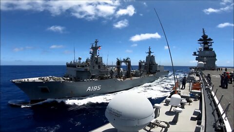 JS Izumo Conducts a Fueling-at-Sea