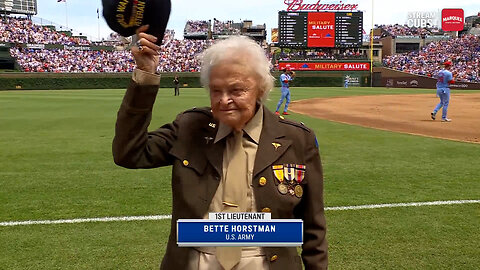 June 15, 2024 - Chicago Cubs Honor 102-Year-Old World War II Veteran Bette Horstman