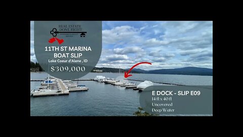 Lake Coeur d’Alene Boat Slip For Sale at 11th Street Marina Next to Tubbs Hill in Coeur d’Alene, ID