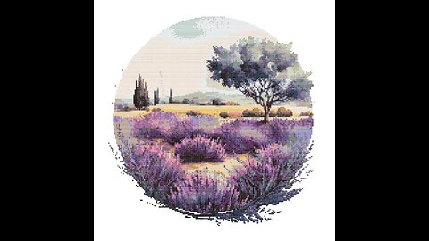 Lavender Field Cross Stitch Pattern by Welovit | welovit.net | #welovit