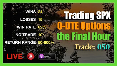 Live Final Hour 0-DTE SPX Options Episode #50 - FRI JUL 8th 3:15PM