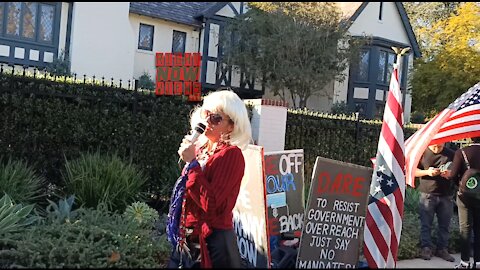 Mandate Protesters March in LA Mayor Eric Garcetti's nerighborhood