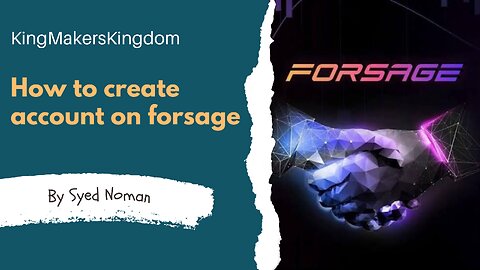 How to create account on Forsage#KingMakersKingdom#EasySteps#2k23