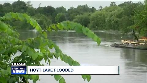 Delaware Park flooded, Hoyt Lake overflowing