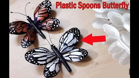 DIY Plastic Spoon Craft Idea | Making butterflies from old plastic spoons