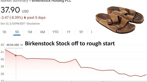 Birkenstock IPO off to disappointing start fell about 13% first day of trading