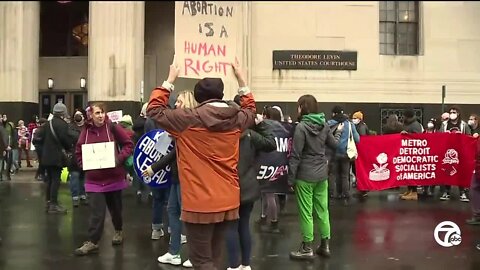 Pro-abortion rights protest held in downtown Detroit over leaked SCOTUS draft