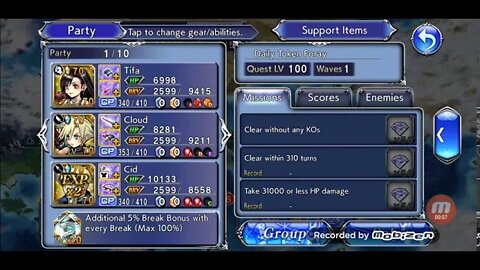 Cid Highwind, Tifa Lockheart, and Could Strife try out their Maxed Realized EX Weapons! / FF:DOO