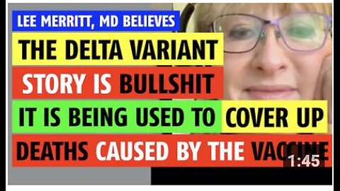 Delta variant story is bullshit; deaths from delta variant are really people killed by vaccine