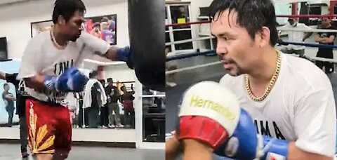 Manny pacquiao looking sharp at age 43!(first look back at training)